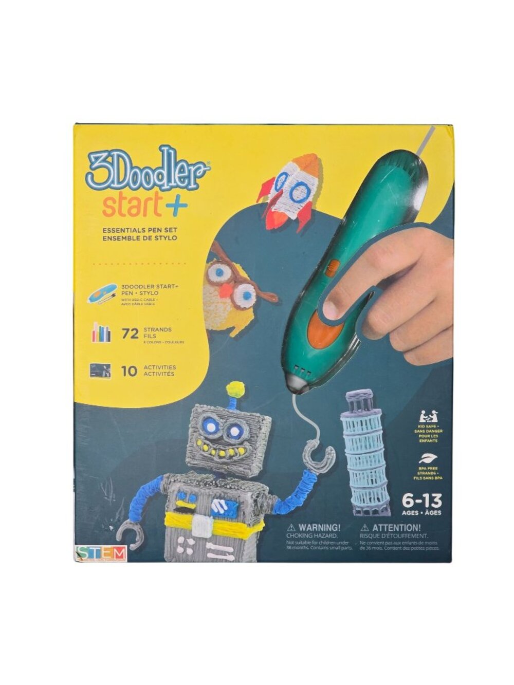 3Doodler Start+ Essentials Pen Set With USB-C Cable & 72 Strands For Ages 6-13